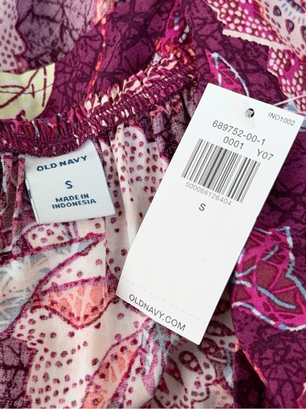 Old Navy Dress Womens Small Purple Burgundy Floral Tiered Sleeveless Boho Spring - Picture 3 of 13